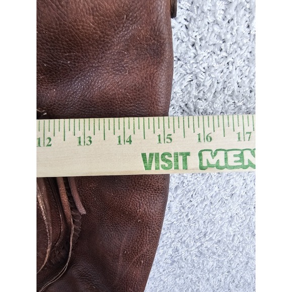 Vintage Myra Leather Drawstring Bucket Bag Purse Tote Crossbody Boho Distressed - Picture 9 of 16